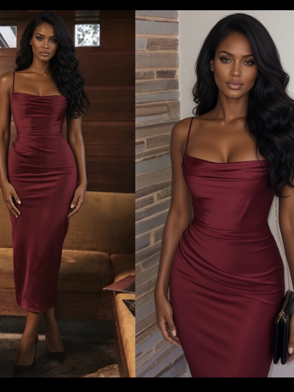 HOUSE OF CB 'Anja' Wine Satin Corset Midi Dress /SmallUS 4-6/$269